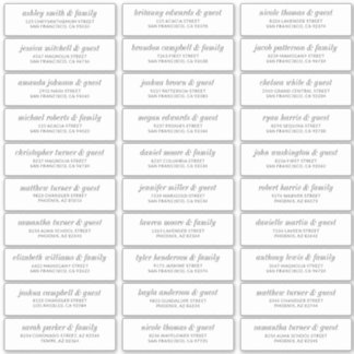 Sticker Moderne Simple Chic Mariage Nom d'hôte Adresse