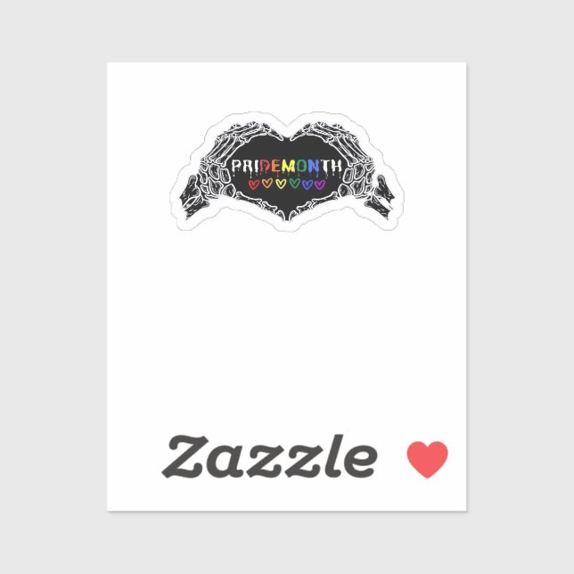 Sticker Mois Skeleton Heart Hands LGBTQIA (Feuille)