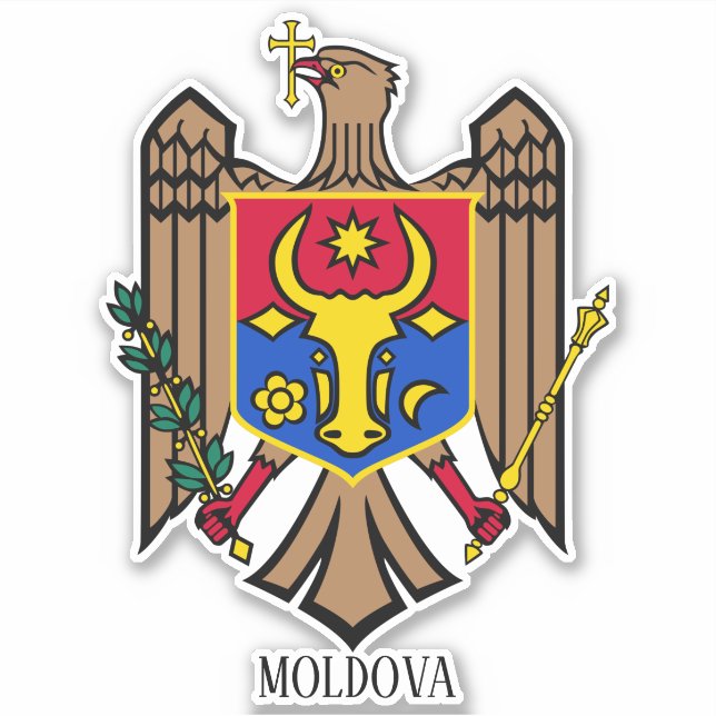 Sticker Moldavie Armoiries Nationales Patriotique (Devant)
