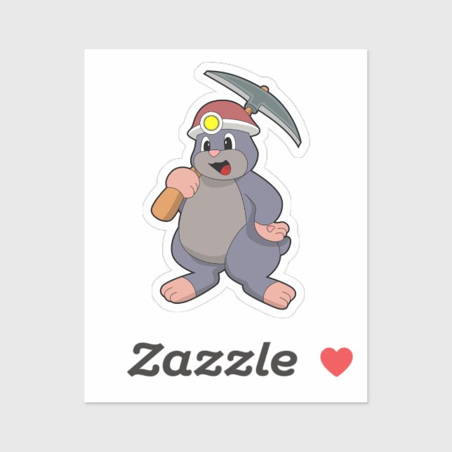 Sticker Mole avec Pickaxe (Feuille)
