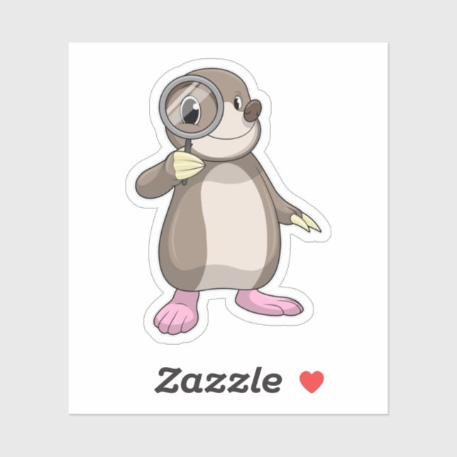 Sticker Mole avec verre Magnifiant (Feuille)