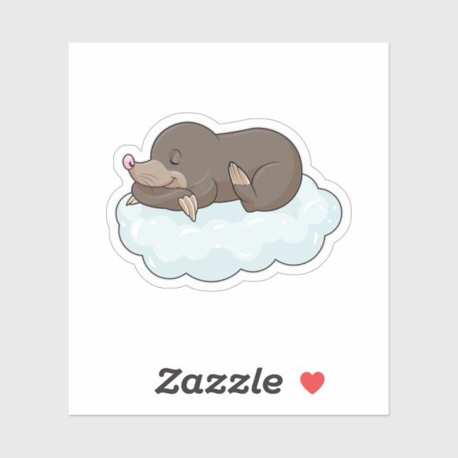 Sticker Mole sur nuages (Feuille)