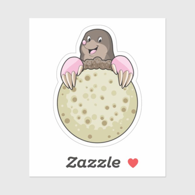 Sticker Mole with Moon (Feuille)