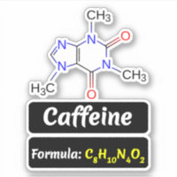 Molécule de caféine (formule de structure chimique