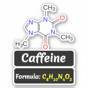 Sticker Molécule de caféine (formule de structure chimique