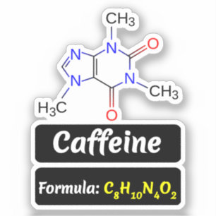 Sticker Molécule de caféine (formule de structure chimique