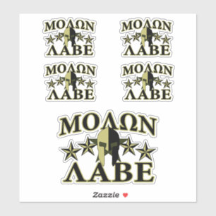Sticker Molon Labe Spartan 5 étoiles Olive Green