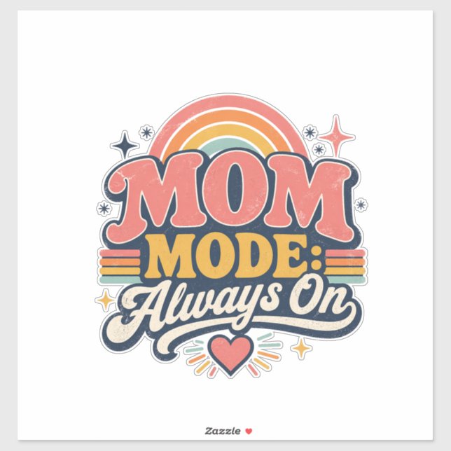 Sticker Mom Mode Always On Retro Mothers day Gift (Feuille)