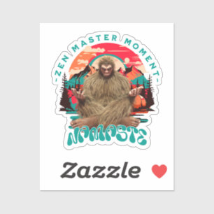 Sticker Moment de maître Zen Bigfoot Art Rétro de Méditati