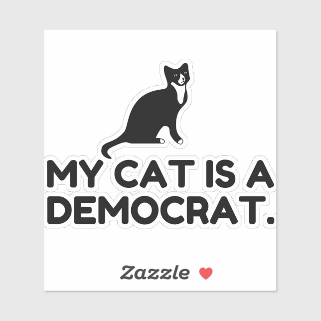 Sticker Mon Chat Est Démocrate (Feuille)