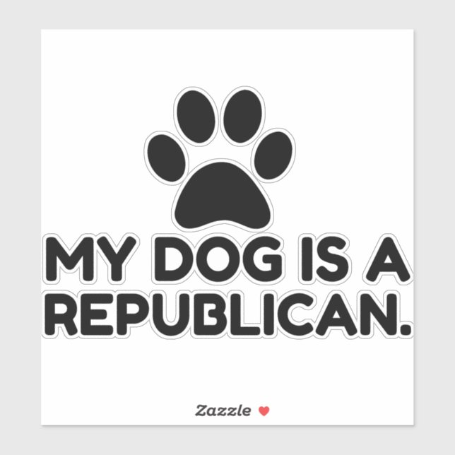 Sticker Mon Chien Est Un Républicain (Feuille)