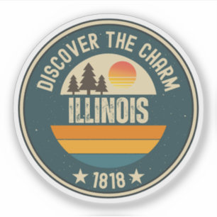 Sticker Mon cœur appartient à Illinois - Cadeau IL