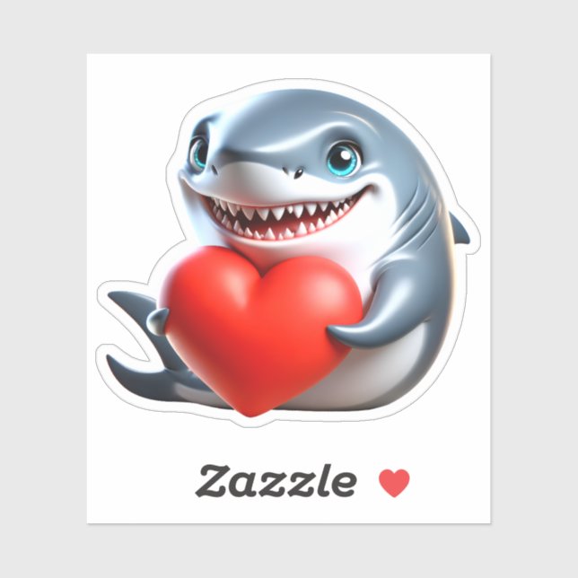 Sticker Mon requin valentin (Feuille)