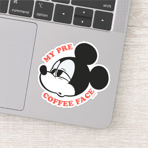 Sticker Mon visage de Mickey Mouse avant le café