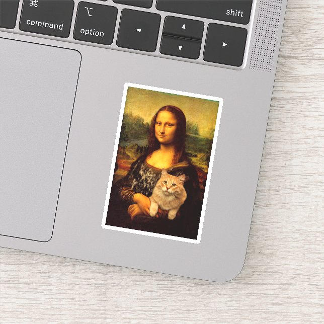 Sticker Mona Lisa avec un chat (fourrure de chat) Amateurs (Détail)