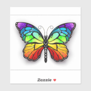 Sticker Monarque papillon arc-en-ciel