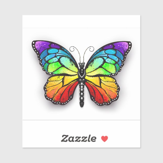 Sticker Monarque papillon arc-en-ciel (Feuille)