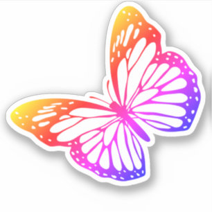 Sticker Monarque Papillon coloré Ombre silhouette
