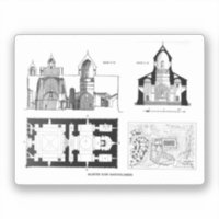 Monastère Saint Bartholomew étage et plan croisé