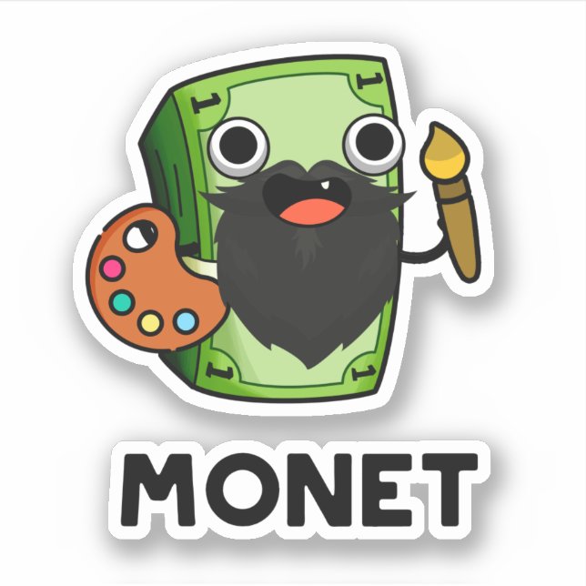 Sticker Monet Cute Artiste Argent Pun (Devant)