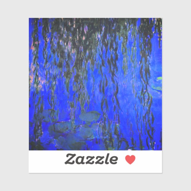 Sticker Monet Lys d'eau et Branches de saules de pleurs (Feuille)