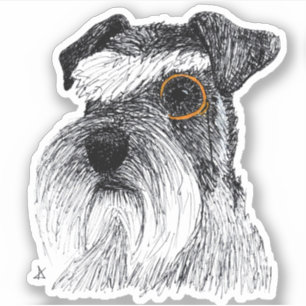 Sticker monocle schnauzer