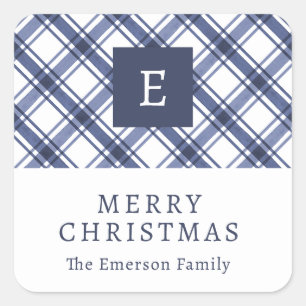 Sticker Monogram Blue Holiday