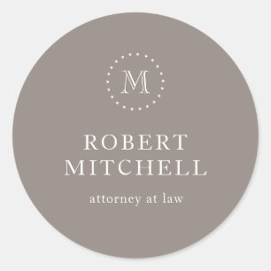 Sticker Monogram Brown Elegant Classic Business