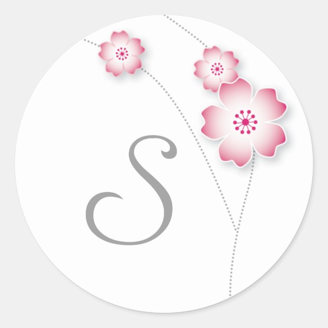 Sticker Monogram Cherry Blossom (Devant)