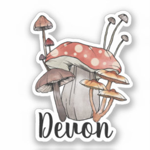 Sticker Monogram Cute Red Mushroom - Ajouter un autocollan