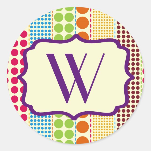 Sticker Monogram Dots Boho (Devant)
