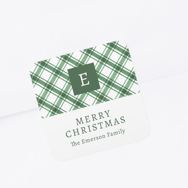 Sticker Monogram Green Holiday (Monogram Green Holiday Sticker
)