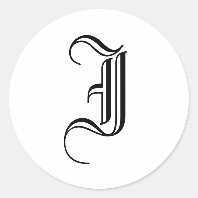 Sticker Monogram I Old English Style (Devant)
