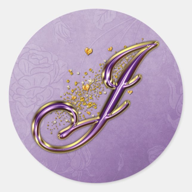 Sticker Monogram J de Parties scintillant violet e (Devant)