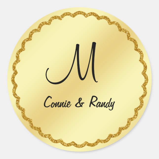 Sticker Monogram Mariage Gold Foil (Devant)