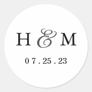 Sticker Monogram Mariage simple - Blanc