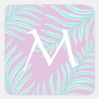 Sticker Monogram Pastel Tropical