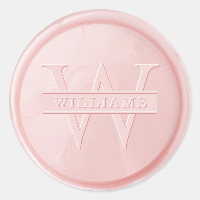 Sticker Monogram Pink Wax Seal (Devant)