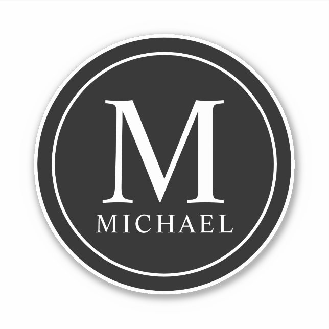 Sticker Monogram professionnel et nom (Devant)