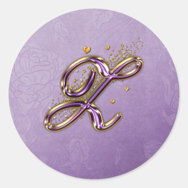 Sticker Monogram Z pour Parties scintillant violet (Devant)