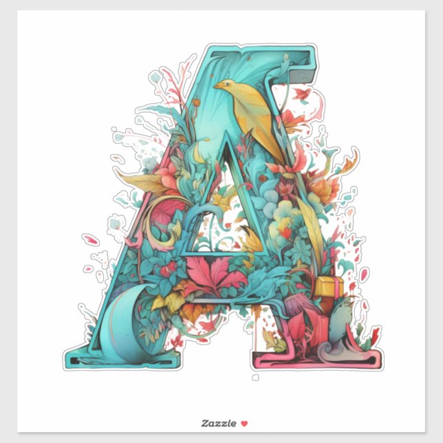Sticker Monogramme A Allure (Feuille)