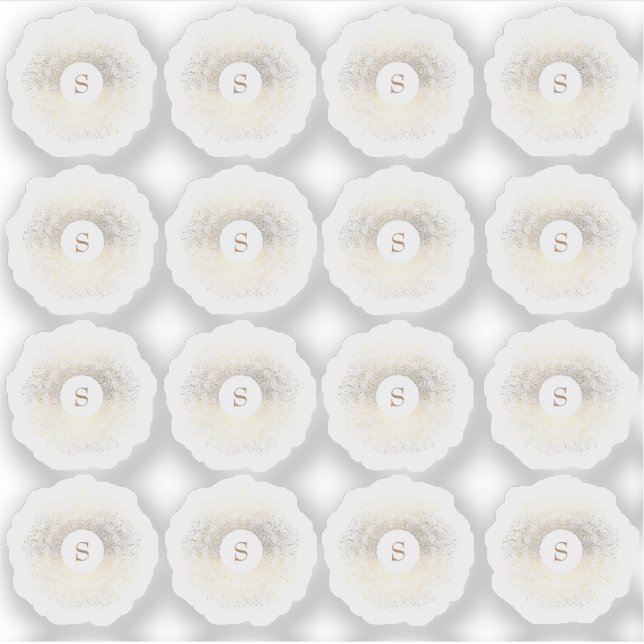 Sticker Monogramme à étincelles multi or (Devant)