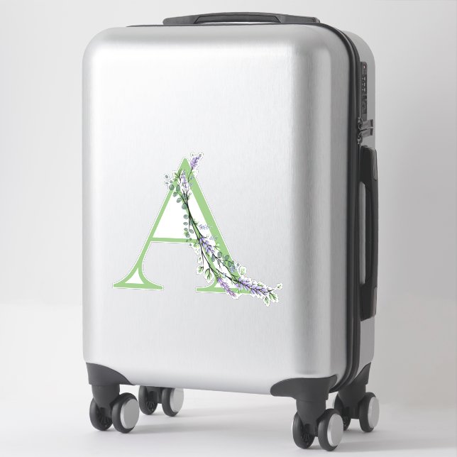 Sticker Monogramme A Lavande Eucalyptus (Sur valise)