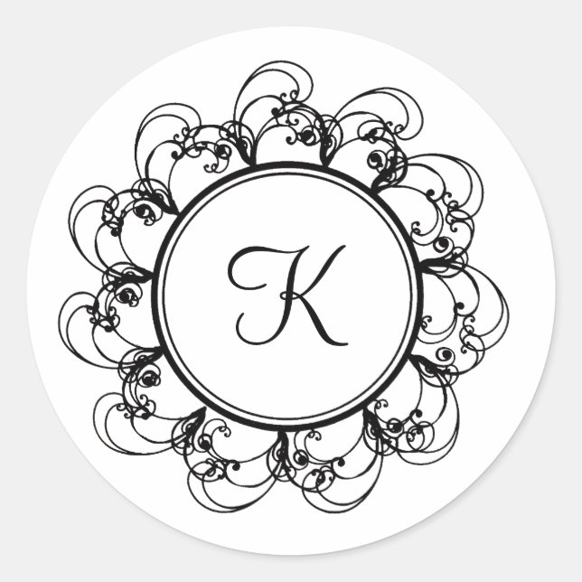 Sticker Monogramme (blanc) (Devant)