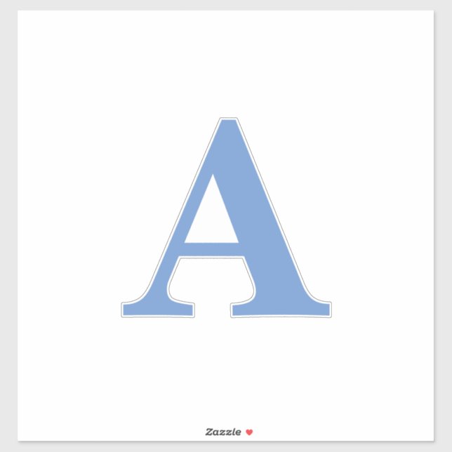 Sticker Monogramme bleu de Cornflower blanc initial Cuisin (Feuille)