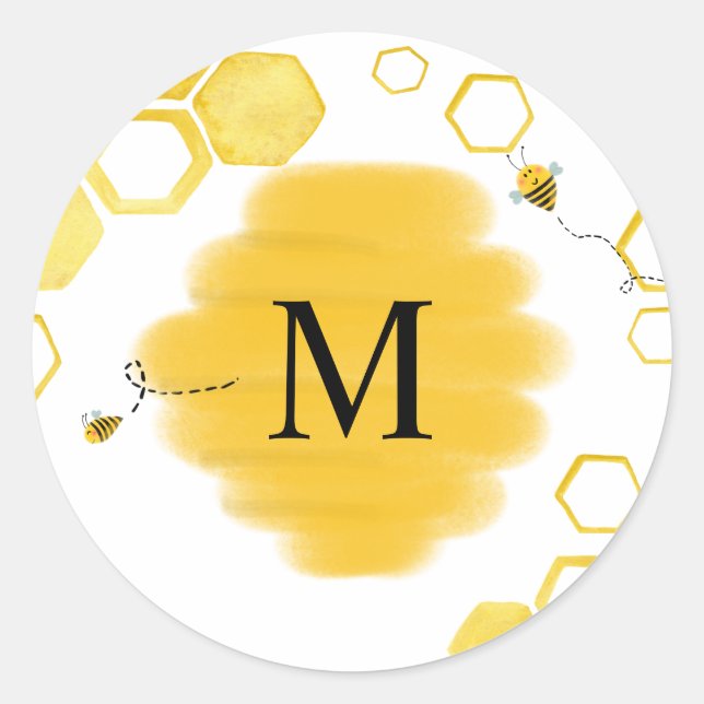 Sticker Monogramme d'abeille (Devant)