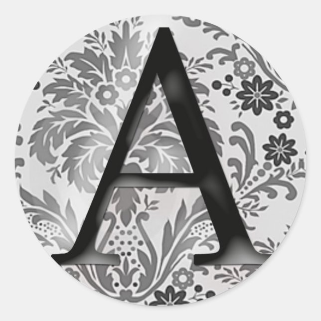 Sticker Monogramme Damask - Initiale A (Devant)