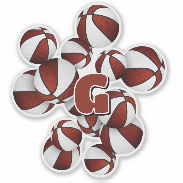 Sticker monogramme de l'athlète sur les boules de basket b (Devant)