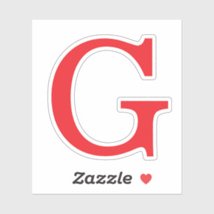 Sticker Monogramme de lettre initiale rouge blanc simple