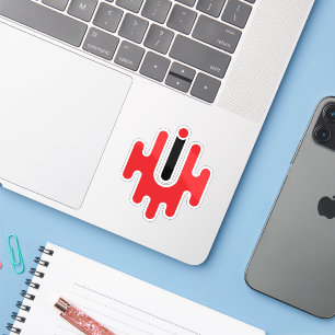 Sticker Monogramme de lettre U moderne et classique